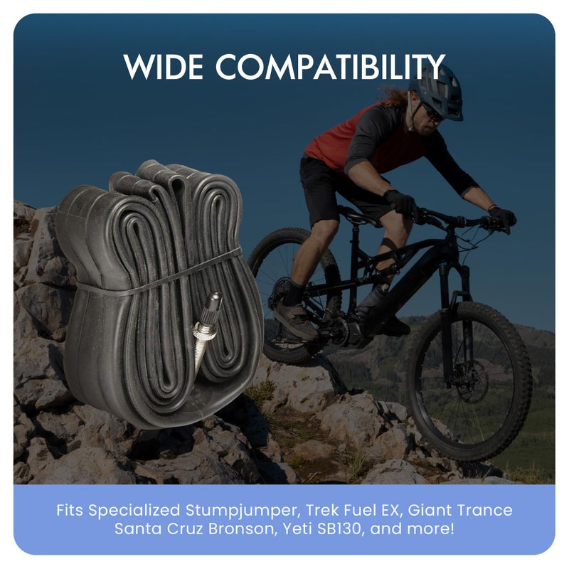 VeloTubes 26 X 1.75/2.3 48mm Presta (French) Valve, Durable Rubber Mountain Bike Inner Tube, Bike Replacement Inner Tubes (Pack of 4) - Image 3
